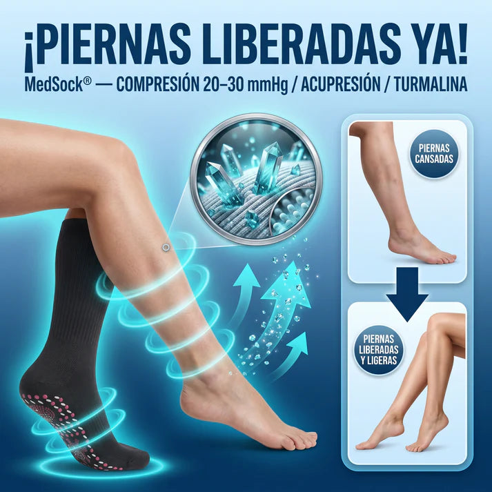 MEDSOCK ELITE® Medias de Compresión para Pantorrillas - Terapia para Piernas Hinchadas, Diabéticas con úlceras